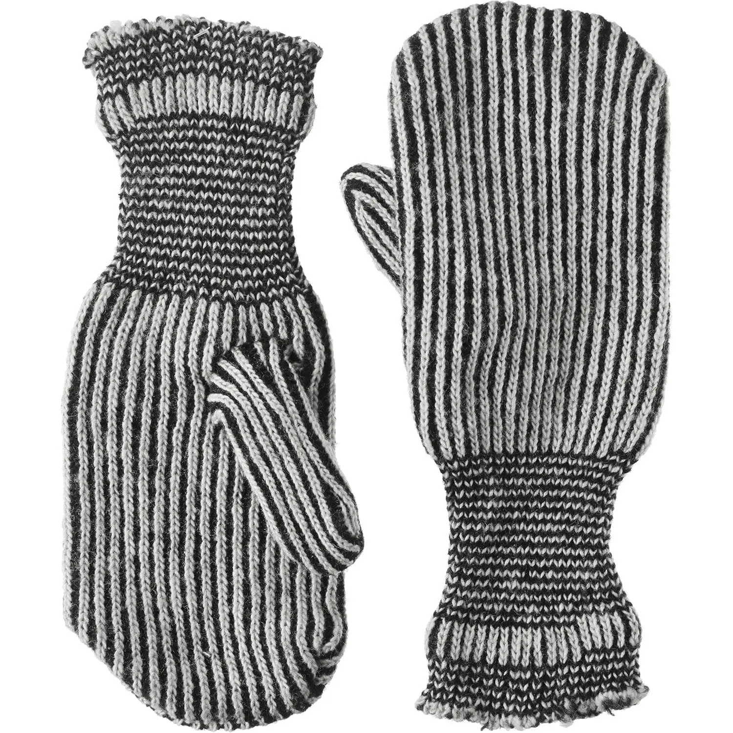 Warm Wool Mitten Liner Glove, 70, Size: Large, Black/White(Gift)