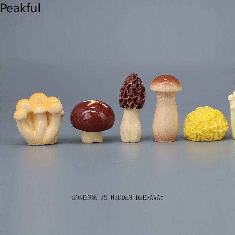 8pcs Cute Mushroom Desk Decor – Japanese-style Workstation Ornaments, Small Healing Mushrooms for Office, Home, or Study, Perfect for Creating a Cozy & Positive Vibe at Work