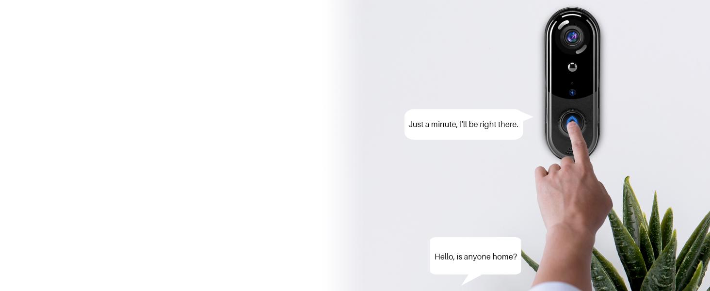 Video Doorbell Camera, HD WiFi Wireless Battery Power Operated Motion Detector Audio&Speaker Night Vision,IP65 Outdoor Waterproof with Doorbell Chime for iOS&Android Video Doorbell Camera, HD WiFi Wireless Battery Power Operated Motion Detector Audio&Speaker Night Vision,IP65 Outdoor Waterproof with Doorbell Chime for iOS&Android