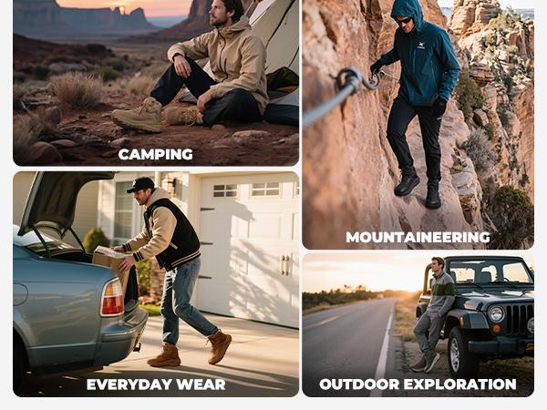 NORTIV 8 Men's Wide Toe Box Hiking Boots Waterproof Outdoor Trekking Camping Shoes for Plantar Fasciitis Bunion with Durable Craftsmanship & Comfortable EVA Midsole 5mm Heel-To-Toe-Drop