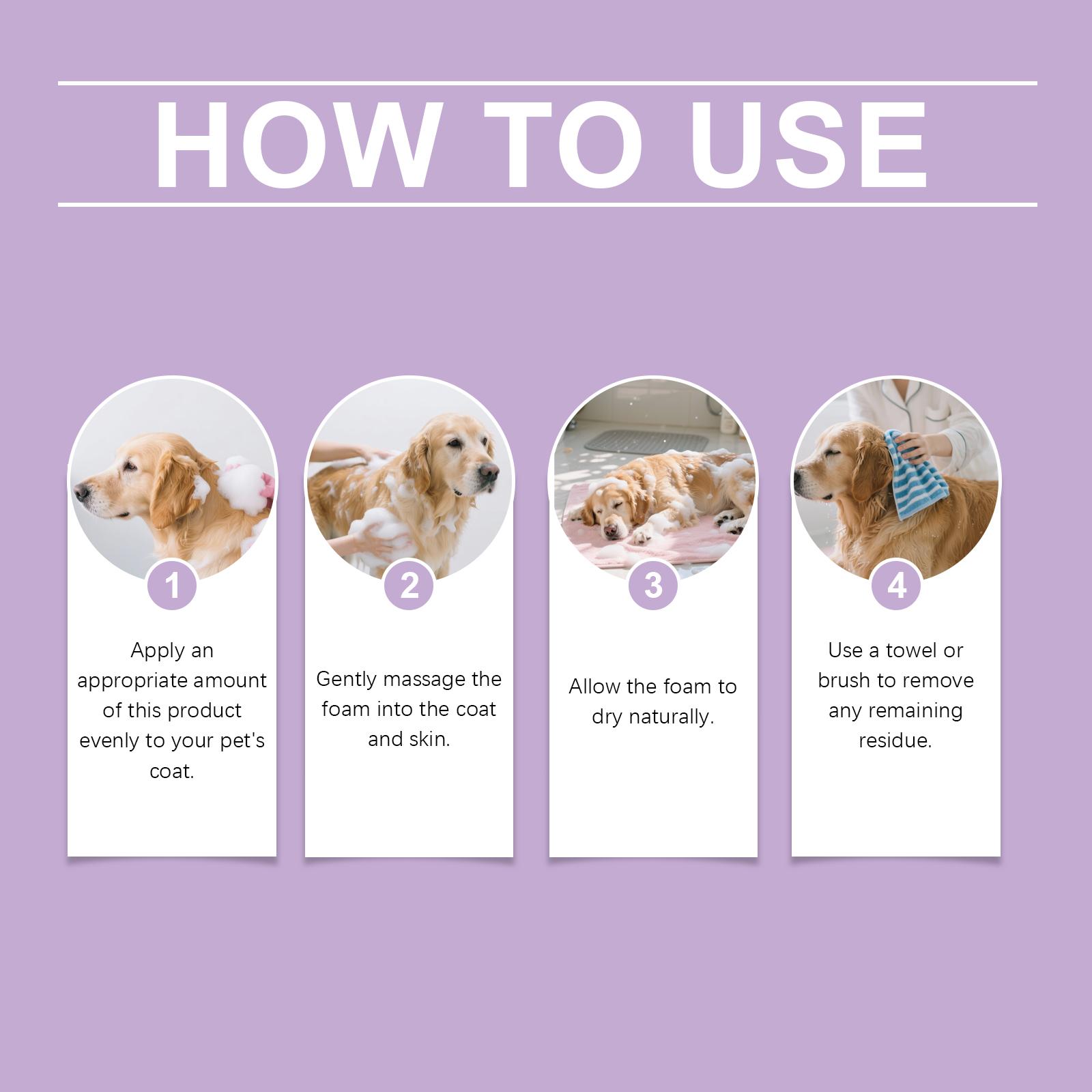 EelJoy Pet No-Rinse Facial Cleansing Mousse, Cat And Dog Body Hair Deodorizing, Clean And Convenient No-Rinse Foam Mousse