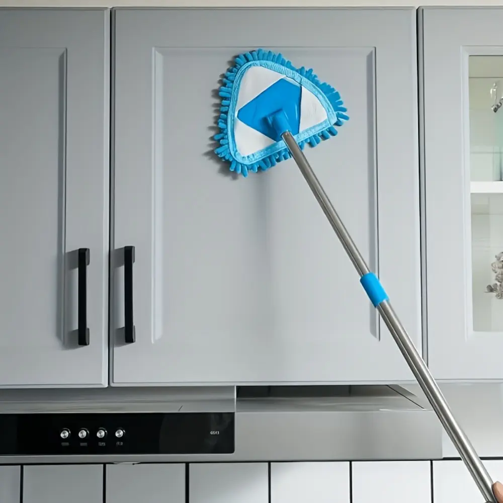 Triangular Spin Mop Retractable Detachable Washable, Wet Dry Use Cleaning Mop for Wall Floor Car Household Cleaning Supplies