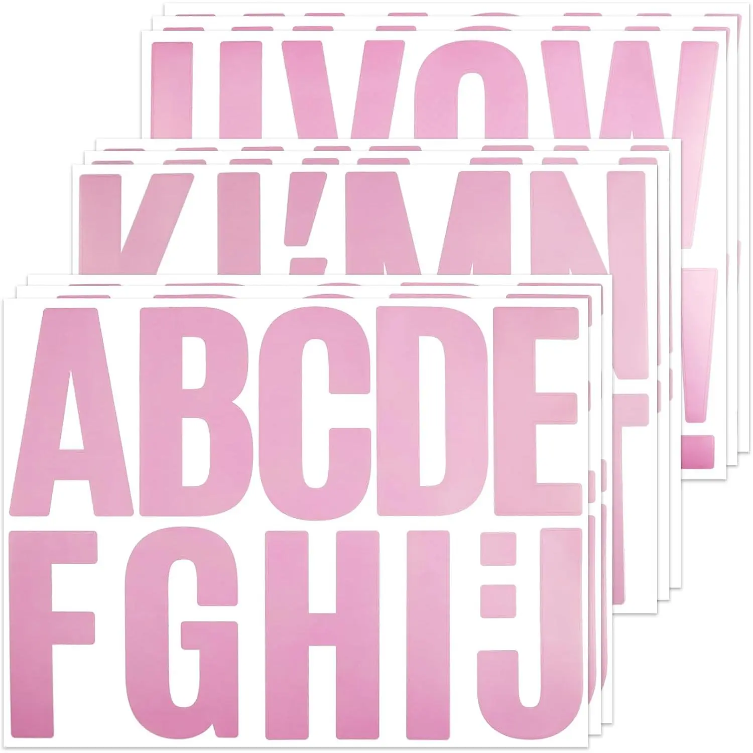 102 Large Modern Decorative Alphabet Stickers - 9 Sheets 4in Synthetic Water Resistant Self-Adhesive Vinyl Letters, Includes Sticker for Mailbox, Door, Windows, Indoor & Outdoor DIY Scrapbooking, Decorative Stickers, Easy Removal