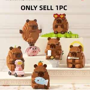 Capybara Building Blocks Toy Kit, Building Blocks Set, Building Block Bear, Building Blocks Figure, Creative Animal Building Blocks Model, Relaxing Creative Assembly Toy for Birthday and Holiday Gifts