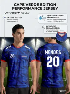 Cape Verde Men's Short Sleeve Sport T-Shirt, Breathable Mesh Quick-Dry Athletic Top, Lightweight High-Performance Fabric, Training Apparel