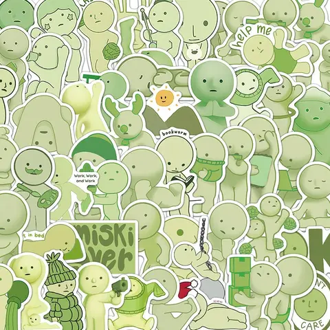 Cartoon Smiski Corner Sticker, 50pcs/set Cute Cartoon Decorative Sticker, Aesthetic Stickers, Illustration Stickers, DIY Decals for Water Bottle, Laptop, Cellphone, Phone Case, Devices, Scrapbooking and Journal Making, Accessories