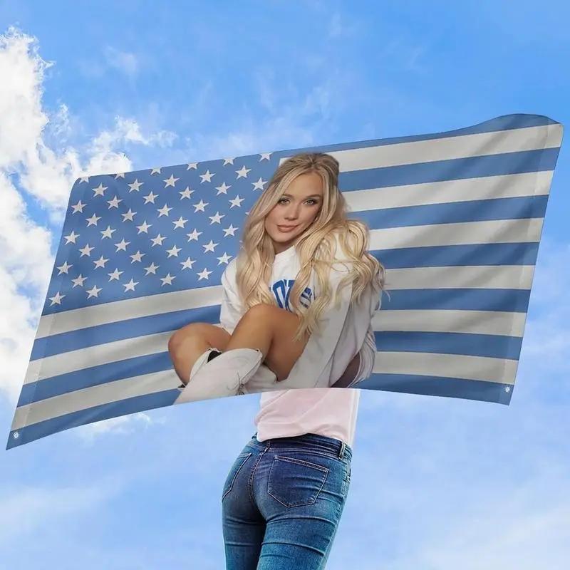 Flair Hub Tapestry Megan Star Moroney Tapestry Pink America Funny Cameron Flag Poster College Dorm Decor, Room Decor Merch Gift Modern Stripe Design Decoration Decorative Cotton