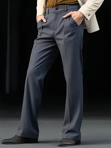 Men's Micro-Flared Business Pants, Stretchy Formal Wear for Meetings, Weddings, Office, Light Luxury Dates, Versatile Business