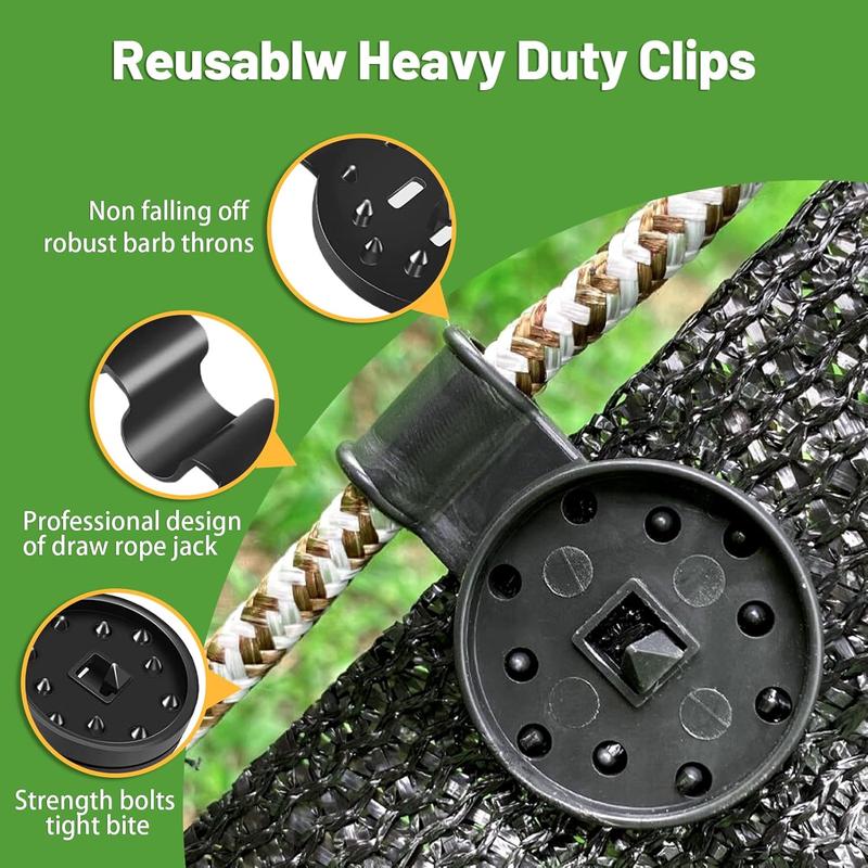 50PCS Awning Fabric Heavy Duty Locking Clip, Reusable Windproof Awning Fixture Tarp Plastic Clip, Removable Garden Netting Awning Fabric Retaining Clip Clip