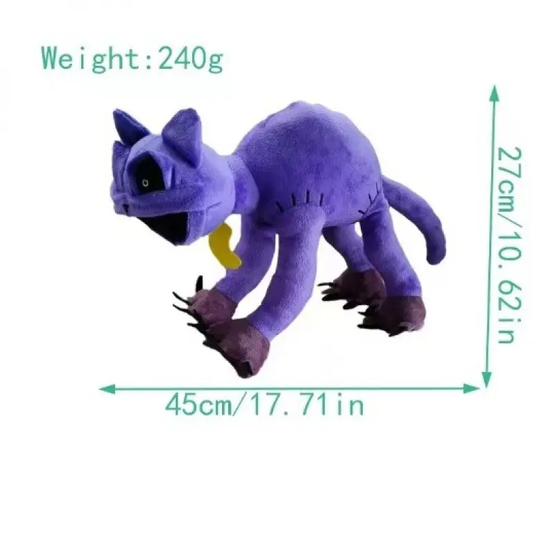 Poseable Long Limbs CatNap Plush Doll, Poppy Playtime Horror Game Purple Cat Stuffed Toy, Bendable Body Creepy Cute Collectible Gift For Horror Game Fan