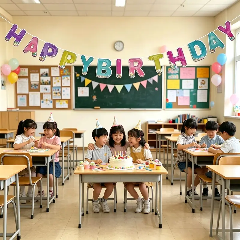 Children'S Scene Layout Decorations For Sequined Birthday Banners, Flower Garlands, Bright Colored Letter Wall Hanging Banners, Student Classroom Birthday Party Decorations, School Classroom Celebrations, And Home Birthday Party Decorations
