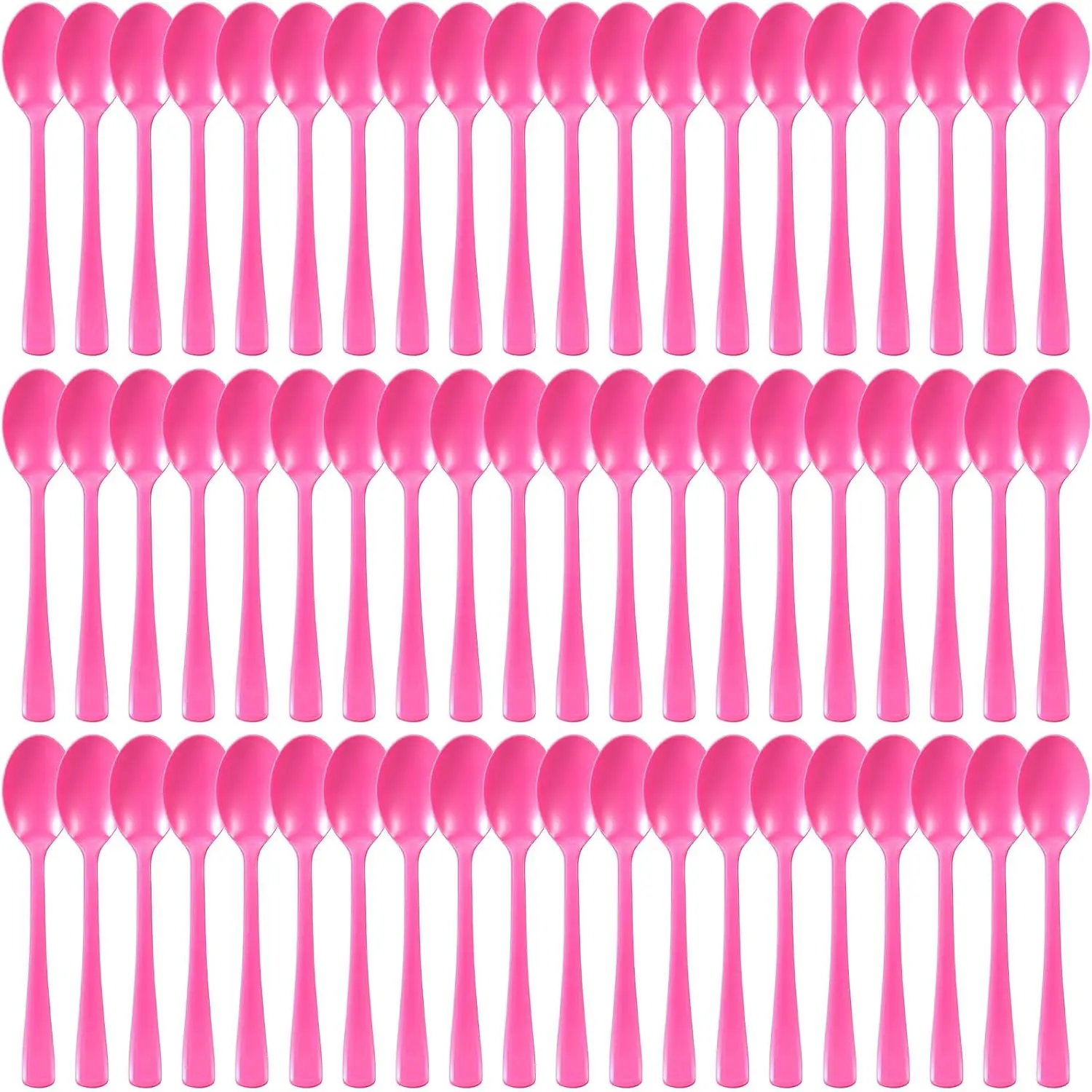 60 count Rose Red Disposable Plastic Spoons Cutlery Heavy Duty Dinnerware Plastic Silverware Flatware for  Office School Party Picnics Restaurant Outdoor Events or Every Day Use (Rose Red)