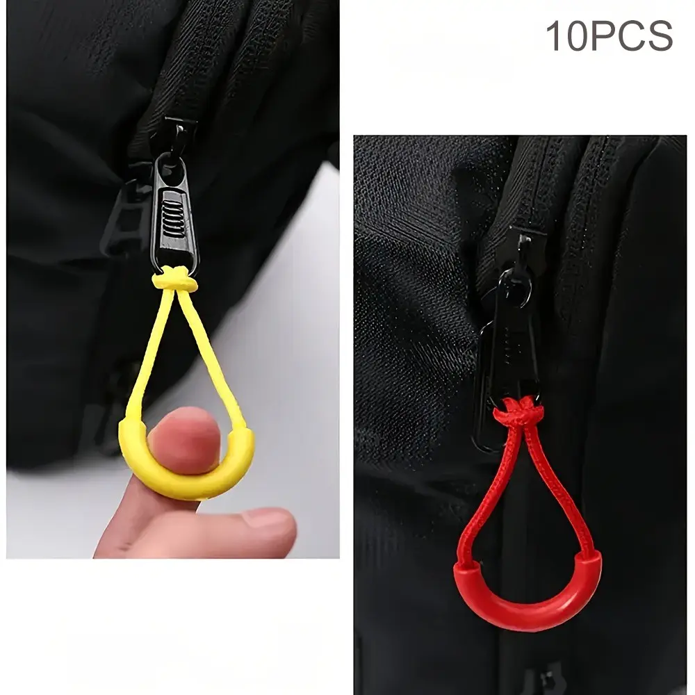 10pcs Assorted Colors Zipper Pull Replacements - Durable U-Shaped Slider for Backpacks, Jackets, Suitcases & More