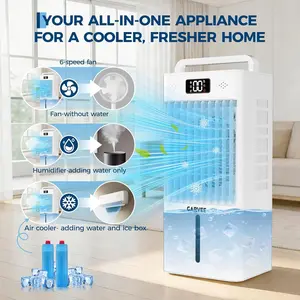 OUTGOODS 10L Portable Evaporative Air Cooler, 45W Energy Efficient Swamp Cooler, Dual 90° Horizontal & Vertical Oscillation, Touch Panel & Remote Control, LED Display, Indoor & Outdoor Use, White