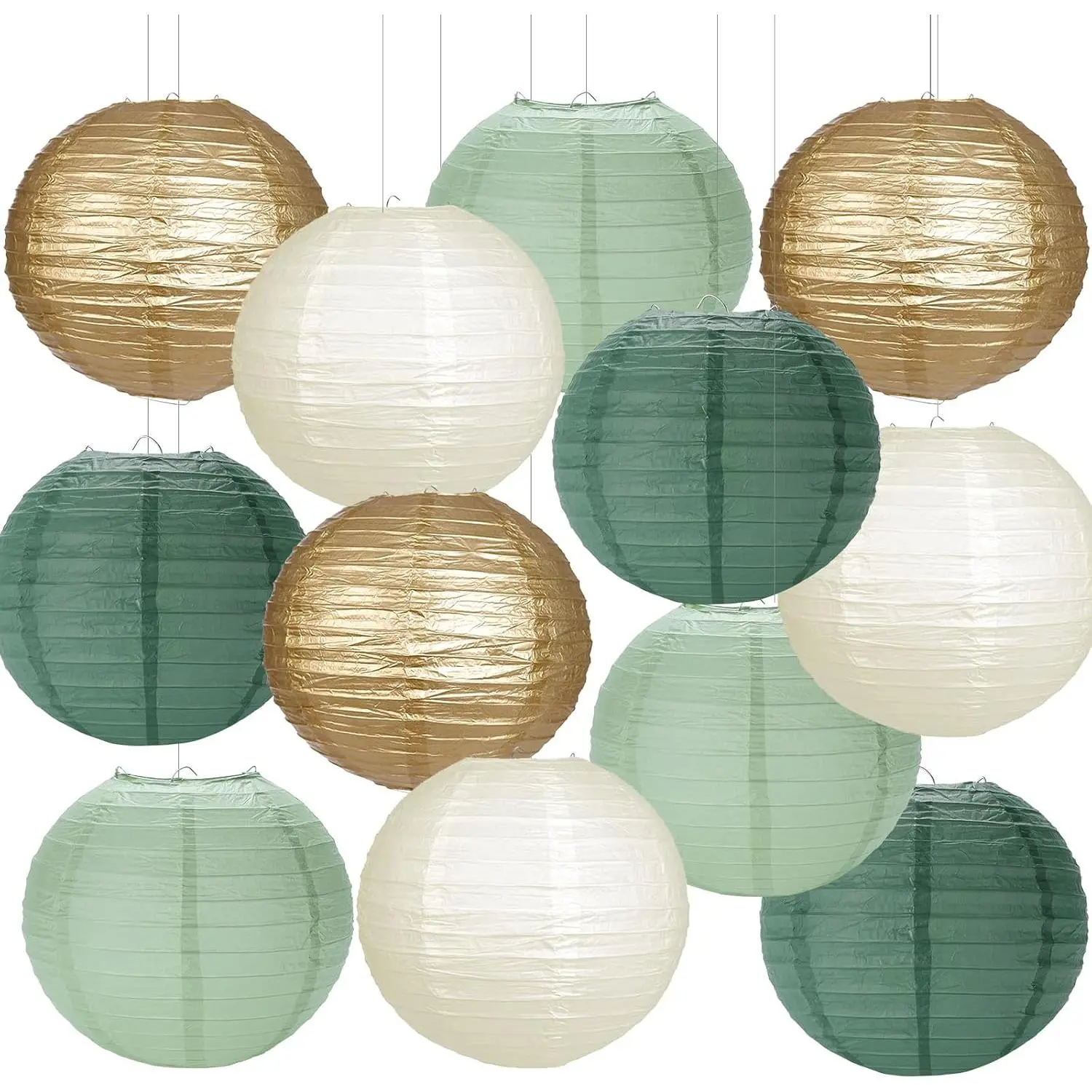 Sage green gold ivory gold