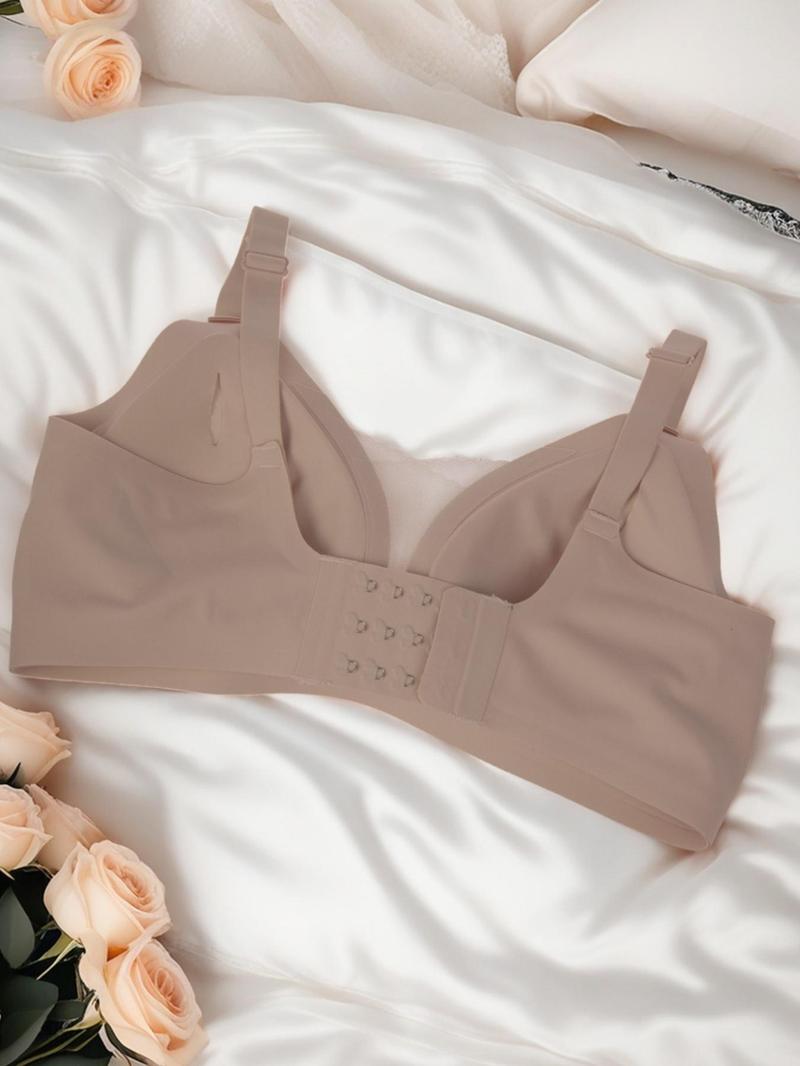 Women's Solid Wireless Bra, Comfortable Breathable Seamless Bra, Soft Supportive Lingerie for Daily Wear, Multiway Bra