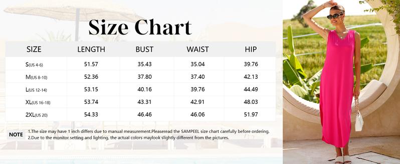 WIHOLL Summer Dresses Maxi Dress Vacation Beach Sundresses 2025 with Pockets