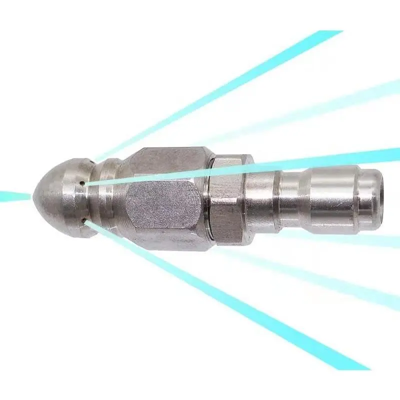 Washer Sewer Jetter Nozzle Stainless Steel,1/4''Connector | Mini Compact Durable Jet Nozzle, Drain Hose Nozzle,1/4''  Connector, 5000 PSI (1 set)