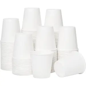[100 Pack] 3 oz Bathroom Paper Cups, Disposable Paper Cups, Mouthwash Cups, Paper Coffee Cups, Ideal for Bathroom