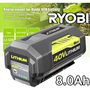 High quality  40V Battery For Ryobi 40V 8.0Ah Lithium OP4060 OP4030 OP4050 OP40602 OP40261