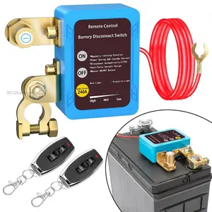 Battery Disconnect Switch 12v, 240A, Upgrade Smart Voltage Car Kill Switch Prevent Battery Drain, Remote Battery Kill Switch for Car, Truck, (Flat Installation)DD22HomeCookJoy