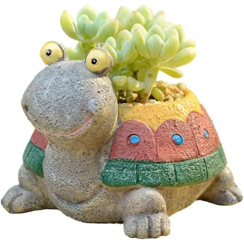 Cute  Shaped Cartoon  Decoration Succulent Planter Flower Pots (Colorful Turtle)
