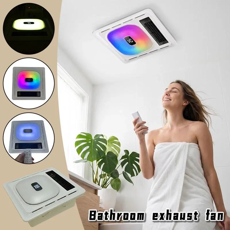 5-in-1 Bathroom Exhaust Fan 1800W Heater Bluetooth Speaker & 7 RGB Mode 180CFM