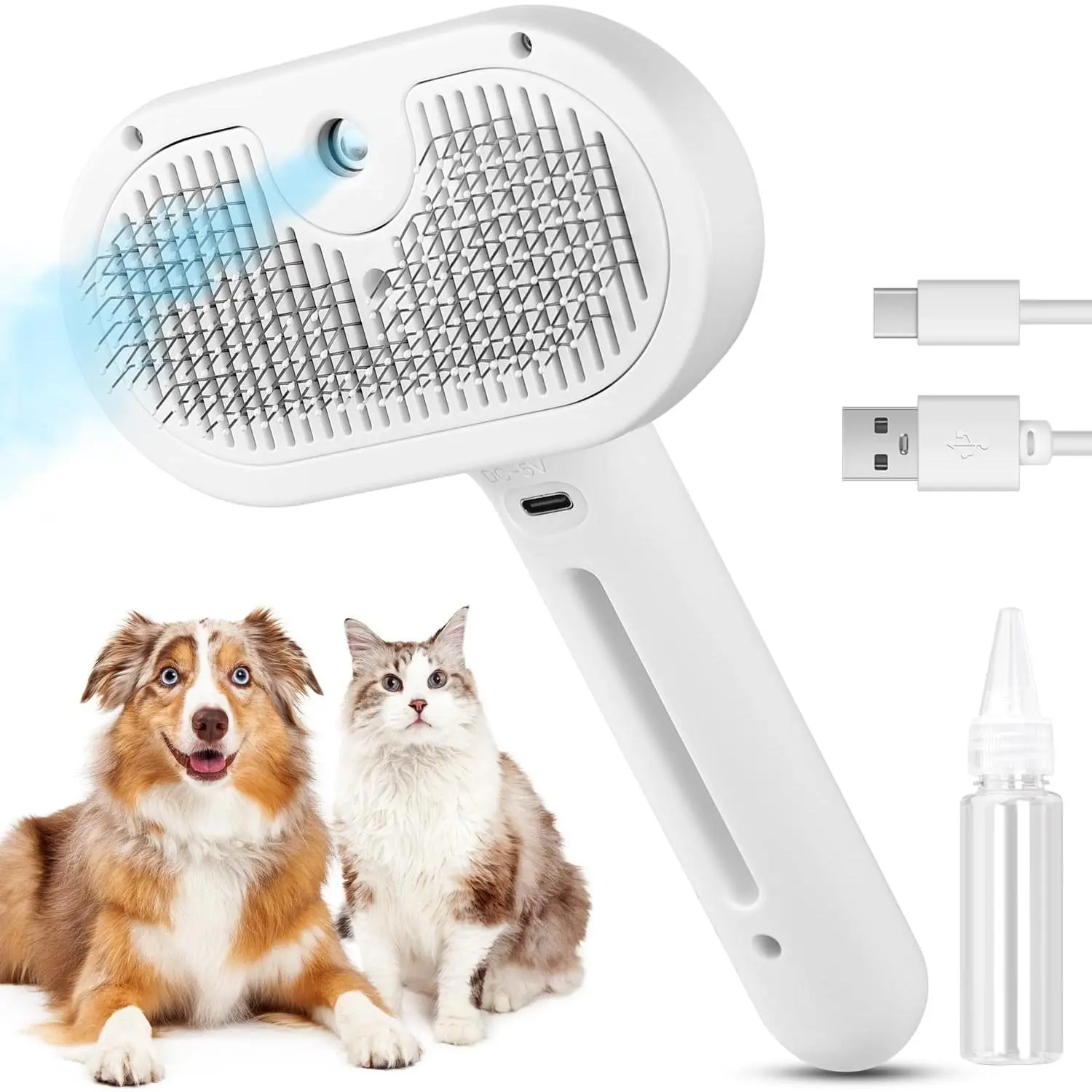 Cat Steam Brush 3-in-1 Pet Grooming Brush for Shedding Electric Spray Cat Comb Cat Hair Remover Tool for Loose Hair Detangling,dematting,cathair,dogg,kit,,removal comb,Double-Sided,undercoat,rake,,glove