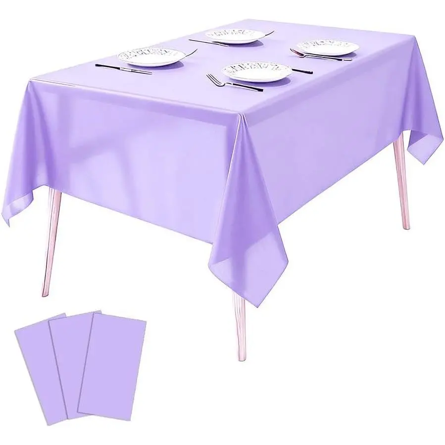 3 Pack Plastic Tablecloths Disposable Plastic Table Covers Cloths for BBQ Picnic Birthday Wedding Parties  Oil-Proof Table Cloth Light Weight  TableCover 54 x 108 in
