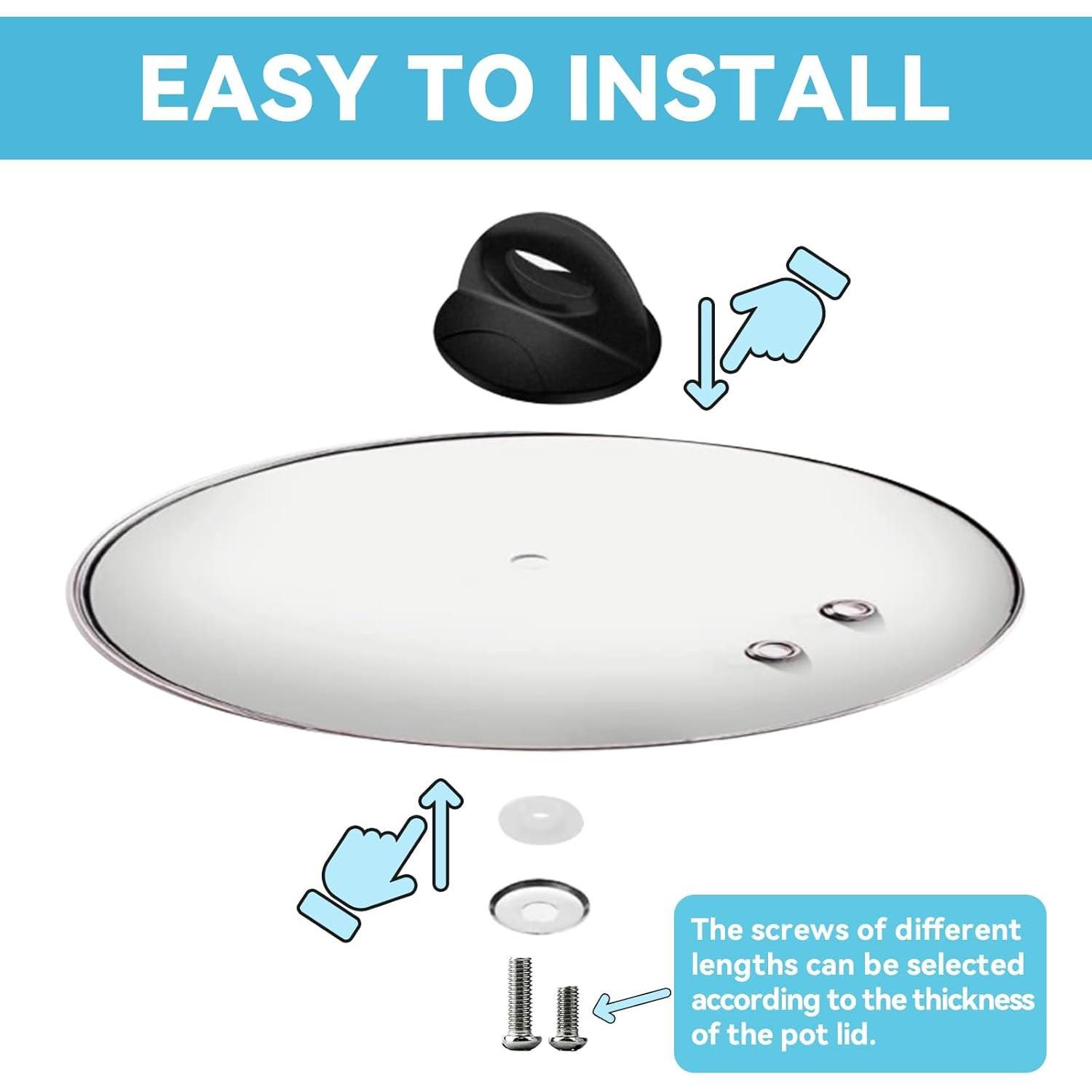 2 count Universal Pot Lid Top Replacement Knob, Bakelite Pan Lid Holding Handle, Heat Resistant and Static Electricity, Easy Installation Easy Grip Kitchen Cookware Pot Lid Knob 2 count Universal Pot Lid Top Replacement Knob, Bakelite Pan Lid Holding Handle, Heat Resistant and Static Electricity, Easy Installation Easy Grip Kitchen Cookware Pot Lid Knob