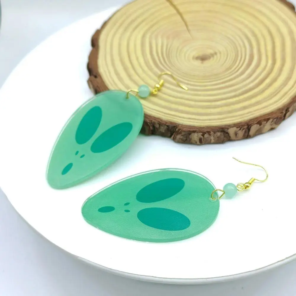Anime DAN DA DAN Momo Ayase Cosplay Earring Green Earstuds Earclips Earwear Eardrop Cosplay Accessories Prop