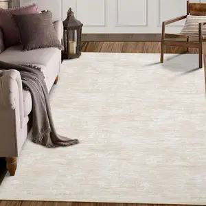 Garvee - Living Room Rug, 8 x 10 Inches, Solid Color, Washable for Bedroom, Low Pile Rug, Stain Resistant, Large Dining Room Rug, Soft and Modern Rug