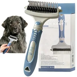 Extra Wide Double-Sided Deshedding Brush for Dogs & Cats, Professional Pet Grooming Tool, Reduces Shedding by 95%, Easy to Use