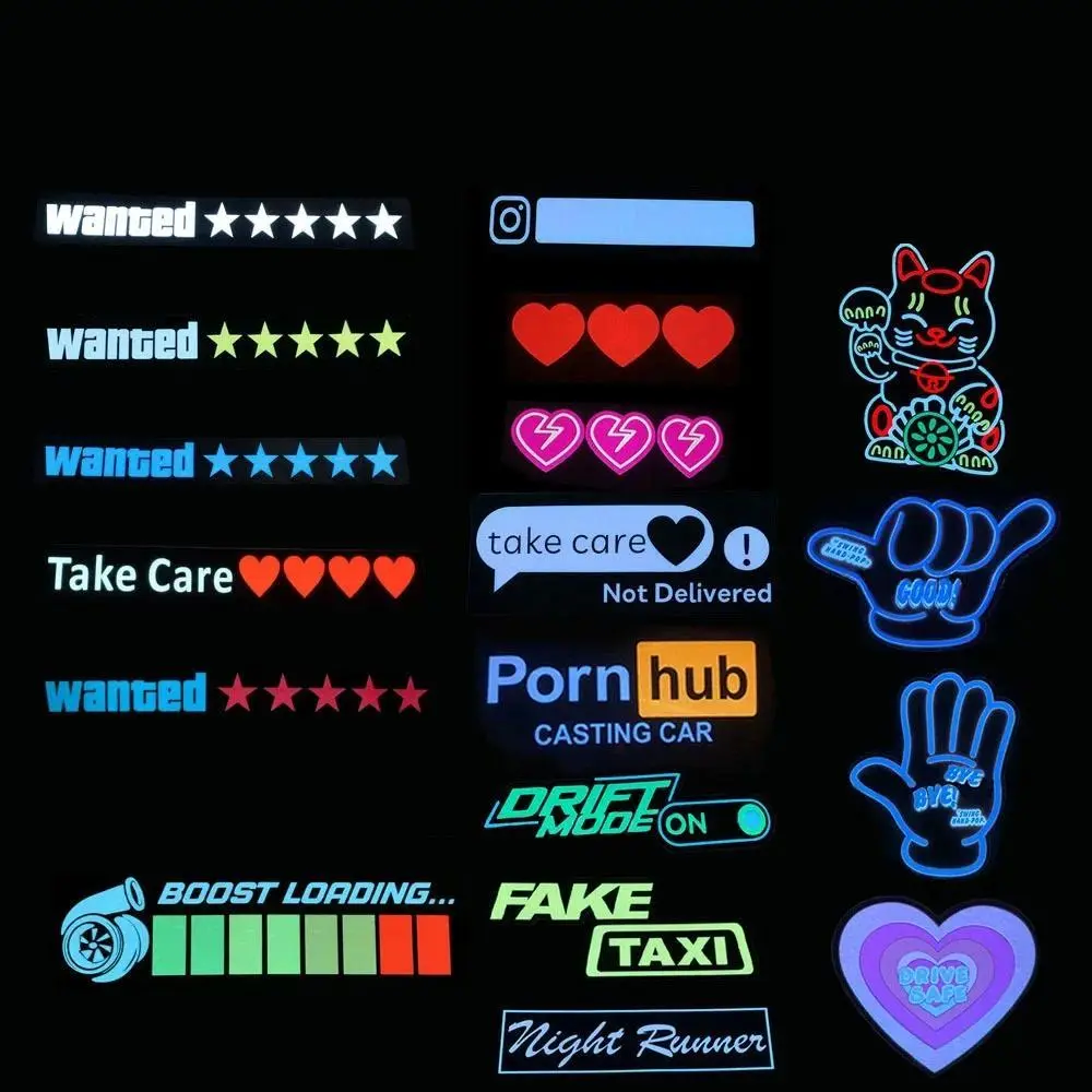 Fashion Windshield Electric LED Wanted Car Window Sticker Auto Moto Safety Signs Car Decals Decoration Sticker