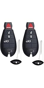 Keyless Entry Remote Control Key Fob Replacement Fits for Dodge Challenger 2008 2009 2010 2011 2012 2013 2014 Charger 2008-2013 Magnum 2008 Chrysler 300 2008-2010 IYZ-C01C 05026886AK 433 Mhz