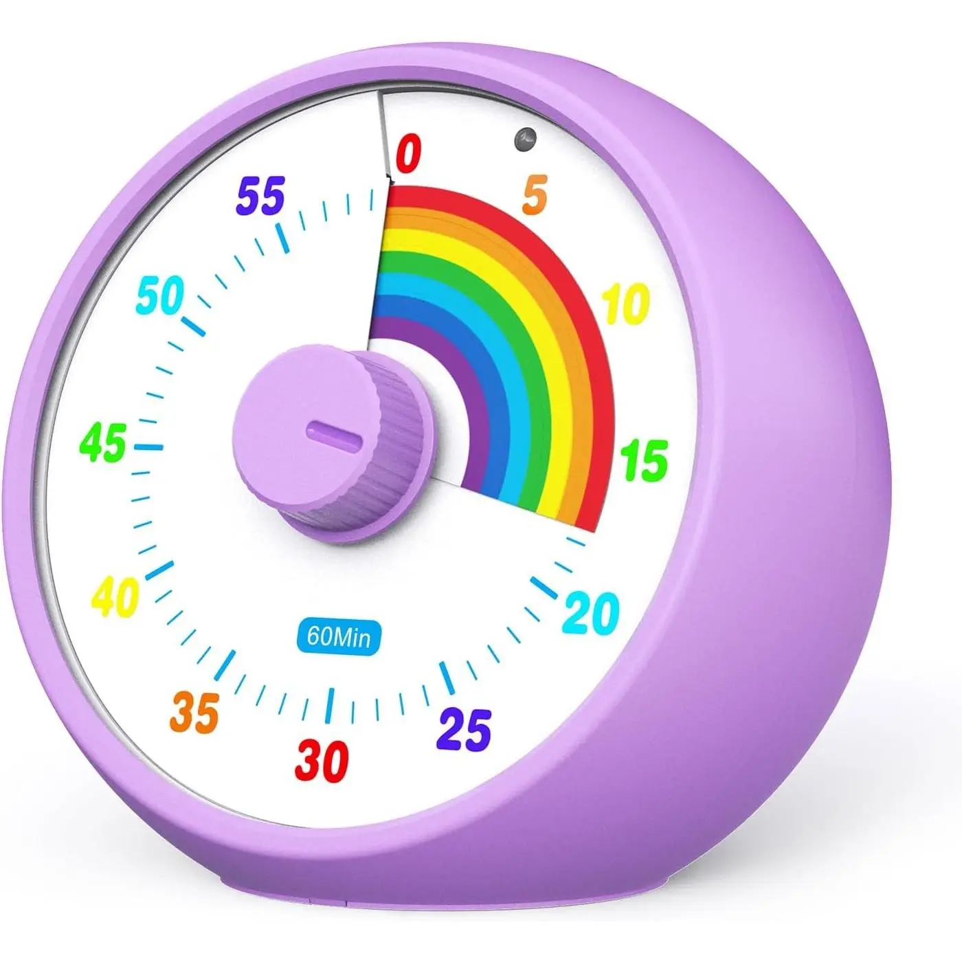 Visual Timer for Kids, 60-Minute Countdown for Classroom Office Kitchen, Desk Timer Kids Time Management Tools with Silent Operation, Pomodoro Timer Rainbow Pattern Purple