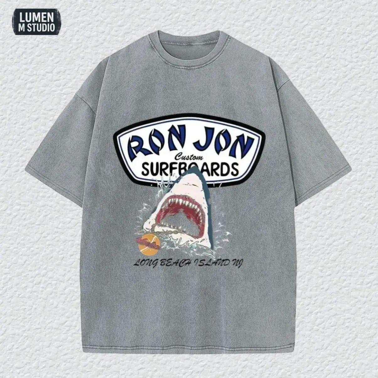 [ LM Studio ] Snow Wash Graphic Tee - Oversized Streetwear T-Shirt, Drop Shoulder Y2K Retro Top, Unisex---ID008