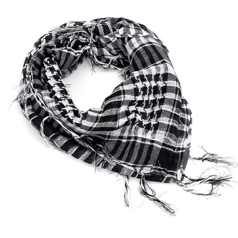 Shemagh Scarf Men Keffiyeh Scarf Arab Scarves Unisex Plaid Turban with Tassels for Men Women Winter Outdoor