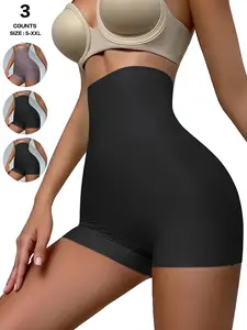 Women High Waist No Roll Tummy Control Shapewear Shorts, Anti-Chafing Under Dress Shaper, Casual Organic Textile Skinny Trousers