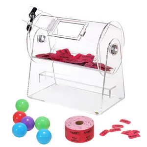 VEVOR Acrylic Raffle Drum, Professional Raffle Ticket Spinning Cage with 2 Keys, Transparent Lottery Spinning Drawing, Holds 2500 Tickets or 100 Raffle Balls, Raffle Ticket Box for Lottery Games Bingo