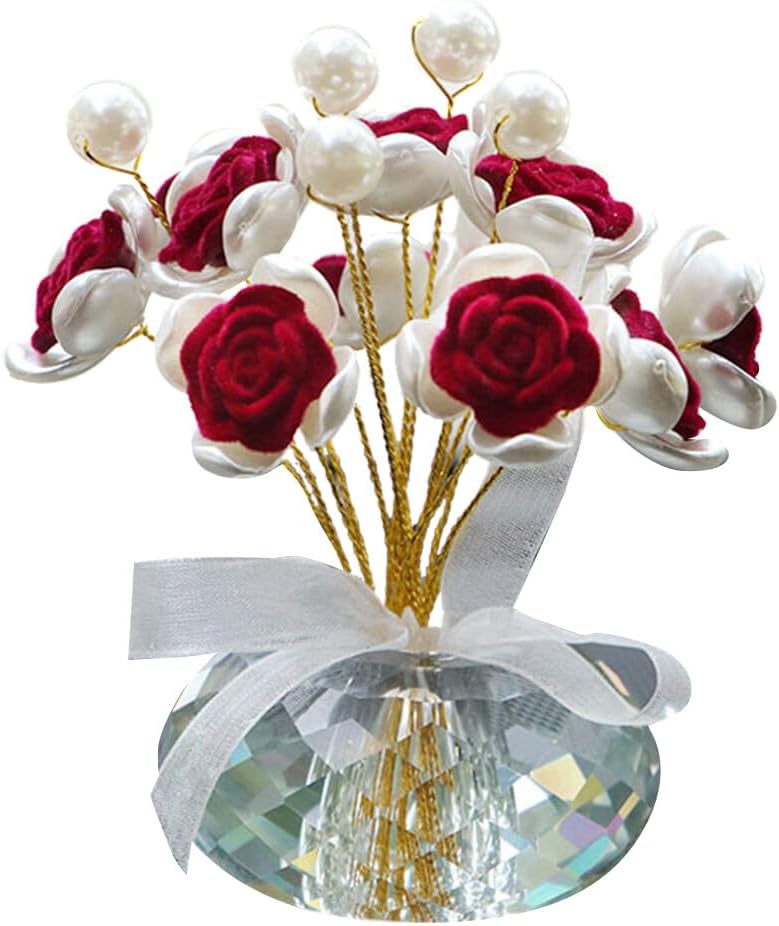 New crystal rose car, home, bedroom, living room, center console, desktop creative decorations, perfect for Halloween, Christmas, Thanksgiving, Valentine's Day gifts, three colors to choose from!