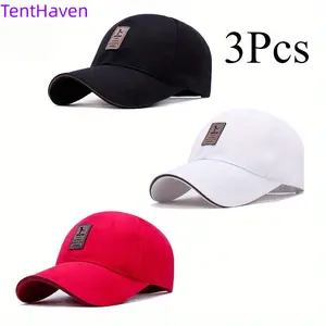 2026 New 3-Piece Hat Men's Spring and Autumn Baseball Hat Canvas Duck Tongue Hat Outdoor Large Eaves Hat Four Seasons Hat Casual