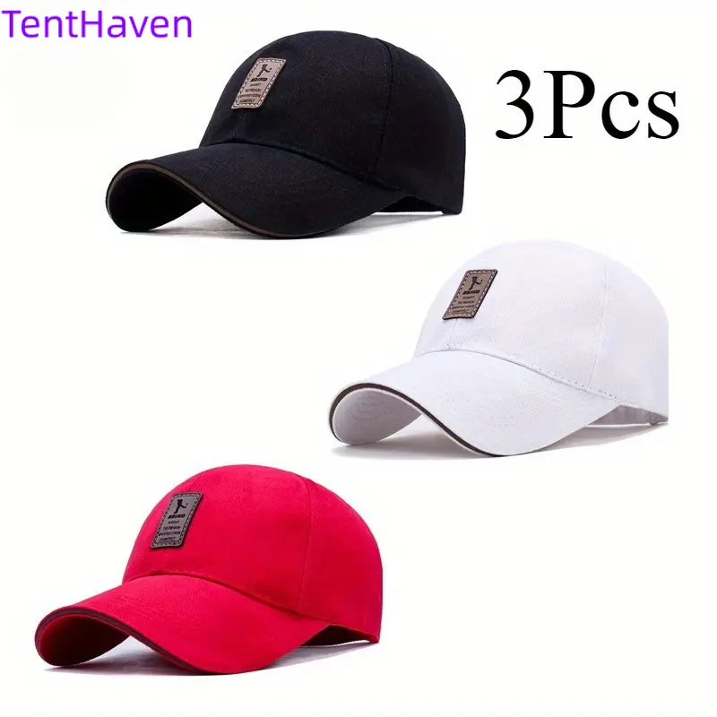 2026 New 3-Piece  Men's Spring and Autumn Baseball  Canvas Duck Tongue  Outdoor Large Eaves  Four Seasons  Casual