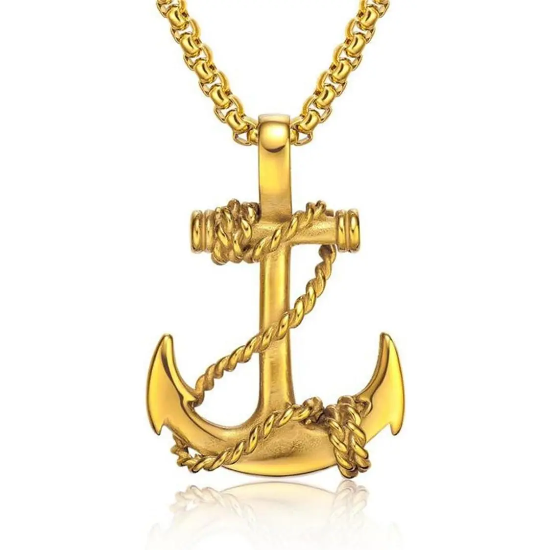 Anchor Necklace for Men, Pirate Necklace,Gothic Stainless Steel Pendant,Punk Anchor Chain  for Women