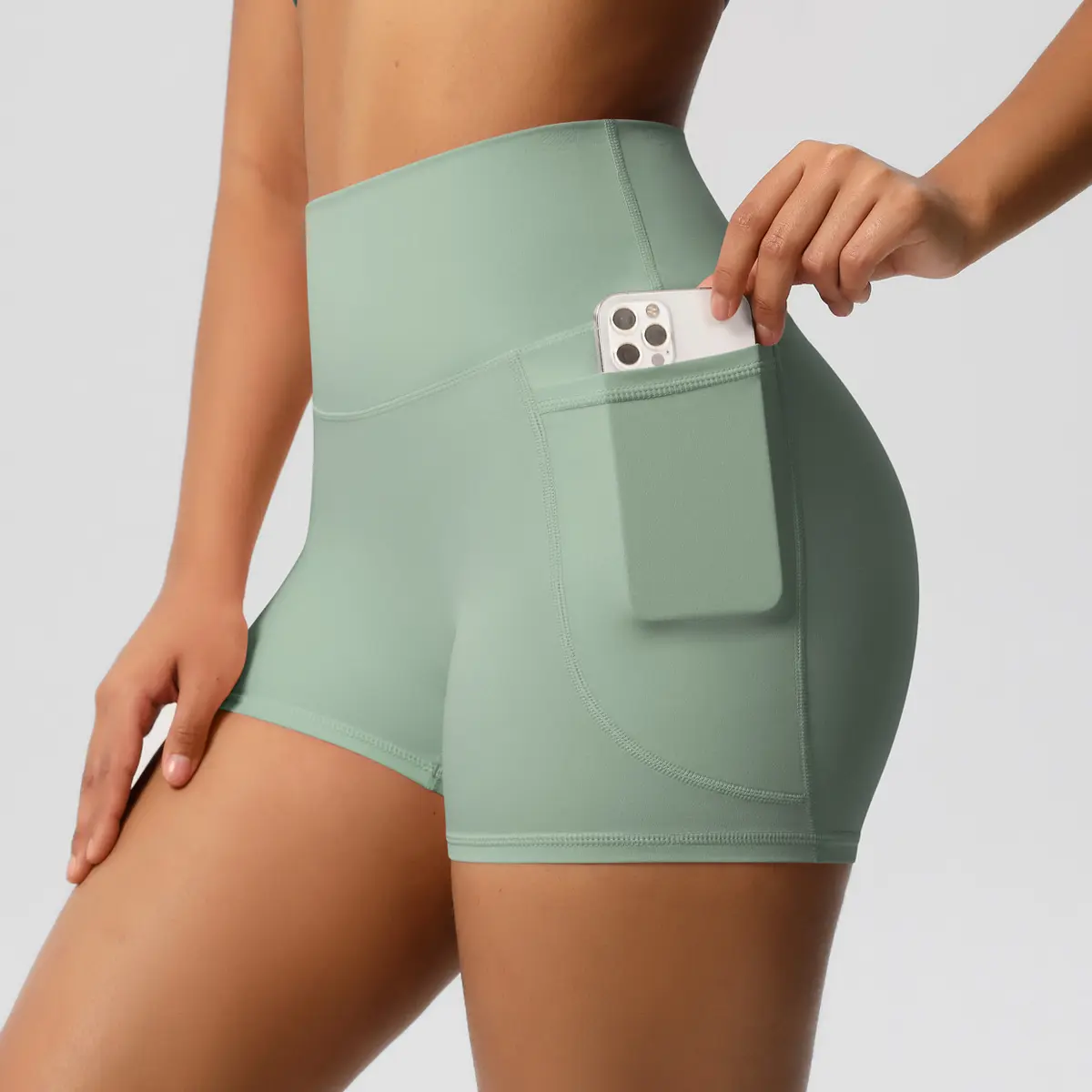 Women's Buttery Soft Biker Shorts, High Rise Athletic Wear with Side Pockets, Support Fit for Gym, Running & Cycling, Sporty Sports Shorts, Stretchy Gym Shorts