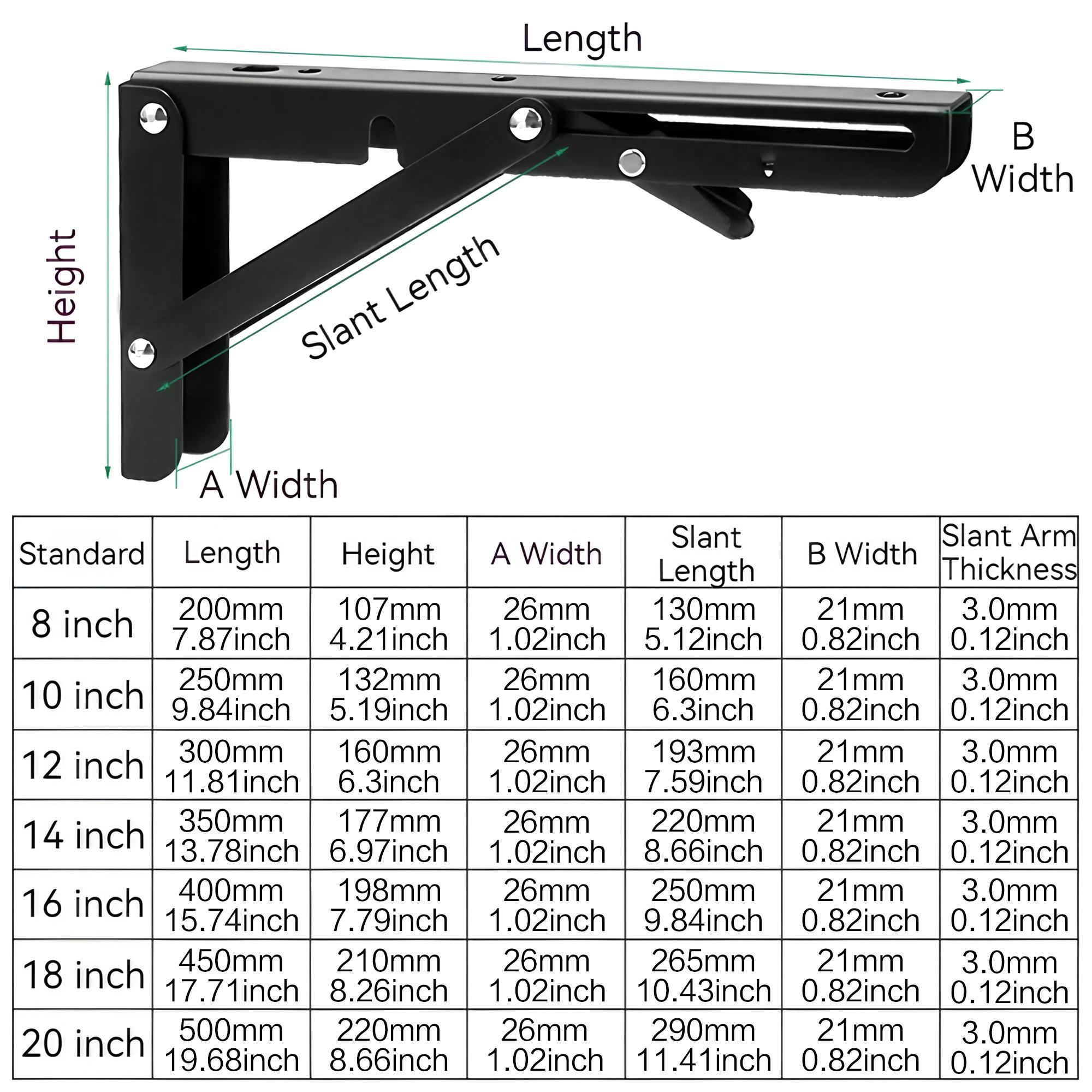 Adjustable Wall Mounted Shelf Bracket, Rustproof Foldable Metal Shelf Bracket, Space Saving Design Shelf Bracket, Home Storage Accessories