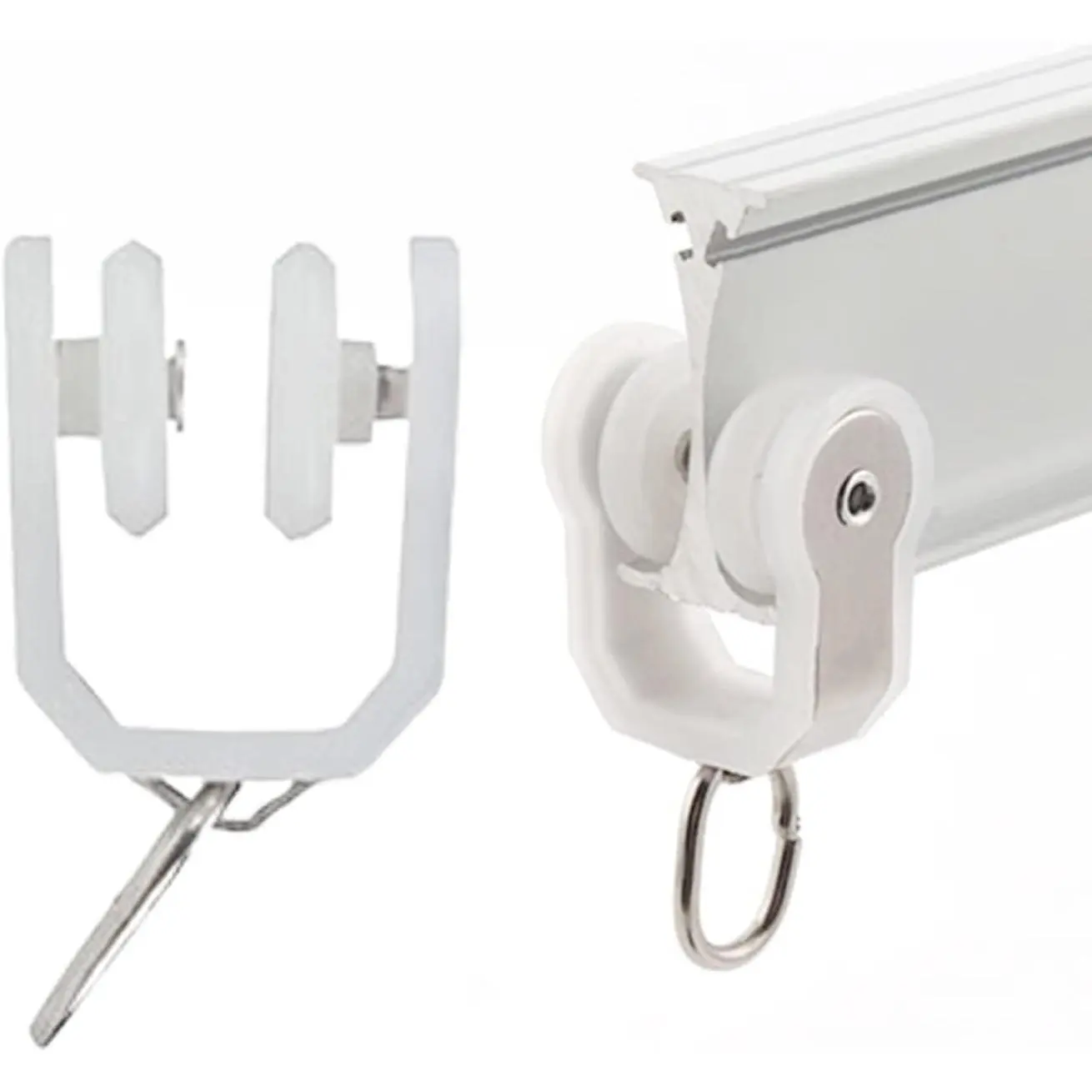 Bendable Curtain Track Runners & Accessories, White, 10 Pack, Curtain Rollers