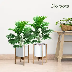 2-Pack Large Lifelike Artificial Tropical Palm Trees, 2.69 Feet Realistic Touch Waterproof Plastic Plants, Stylish Faux Greenery for Indoor Outdoor Home Garden Office Patio Bedroom, Top Rated Home Garden Decor Gifts