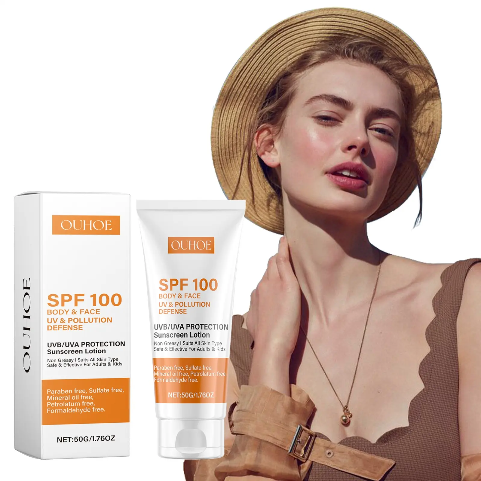 Travel Sunscreen SPF 100, Daily Sunscreen SPF 100 Face & Body, 100 SPF Non-Toxic Formula, Broad Spectrum UVA/UVB, Non-Greasy, Gentle, No White Cast, Long-Lasting 12H Protection for Sensitive Skin