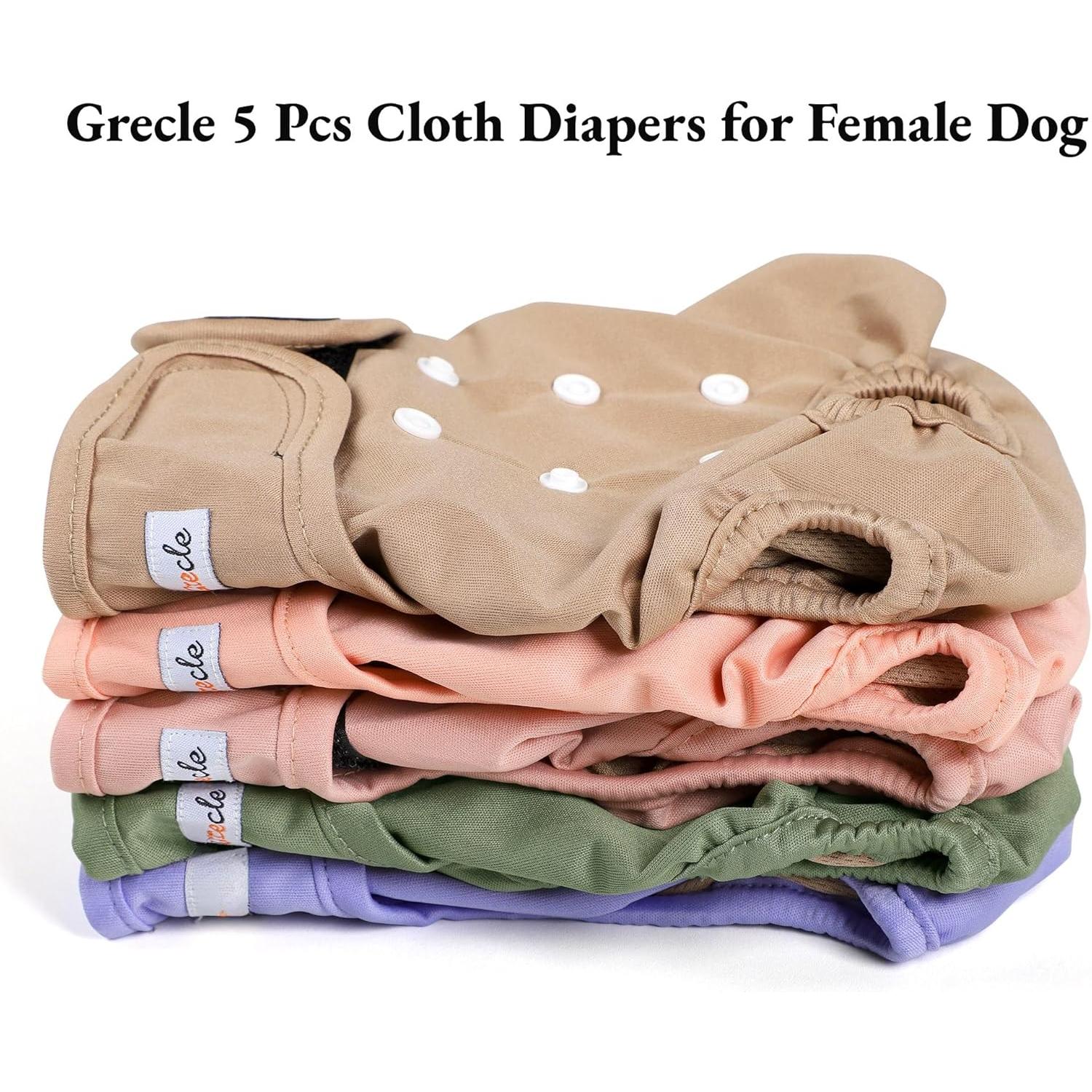 Female Diapers 5 count - Diapers for Doggie in Heat - Highly Absorbent Diapers Female for Pet with Adjustable Snaps,XL Female Diapers 5 count - Diapers for Doggie in Heat - Highly Absorbent Diapers Female for Pet with Adjustable Snaps,XL